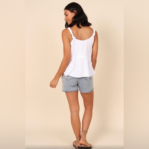 Petal & Pup White Ruffled Peplum Tank Top - Picture 3 of 3